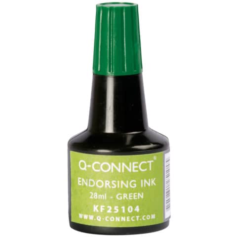 Inchiostro per timbri Q-Connect senza olio 28 ml verde KF25104